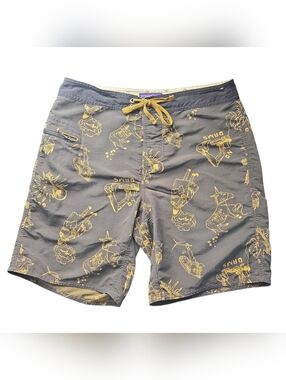 Patagonia No Dams Print Board Shorts Men’s 31 Swim Trunks